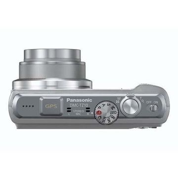 Aparat foto digital Panasonic DMC-TZ10 - 12MP, 12x optic zoom, 3 inch LCD, argintiu
