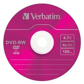DVD-RW Verbatim 5 bucati, 4x, 4.7GB, color
