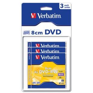 DVD+RW Verbatim 3 bucati, 4x, 1.46GB, 8 cm
