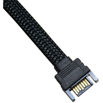 Cablu prelungitor SATA NZXT CB-SATA-11D, 30cm, negru