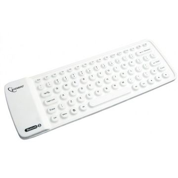Tastatura Gembird KB-BTF1-W-US Flexibila, Bluetooth, alba