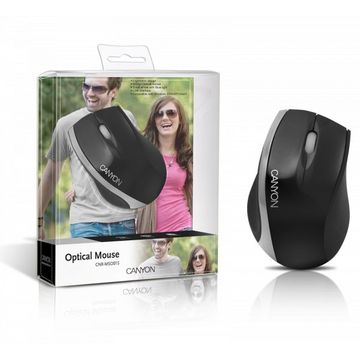 Mouse Canyon CNR-MSO01S Optic, USB, 3 butoane, Black / Silver