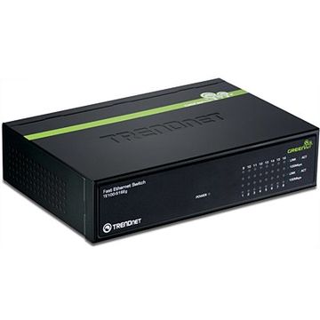 Switch Trendnet TE100-S16Eg - 16 ports, Green, 10/100 Mbps
