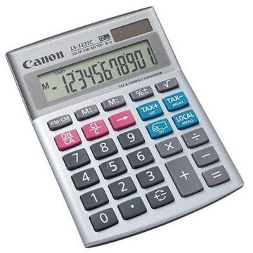 Calculator de birou Canon LS-123TC, 12 cifre, alimentare dubla