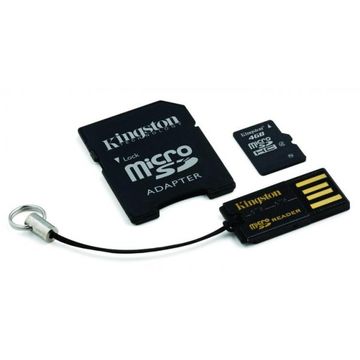 Card memorie Kingston Micro SDHC 4GB, Class 4, Multi Kit