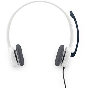Casti Logitech H150 headset, microfon, albe