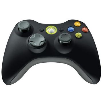 Controller wireless Microsoft pentru Xbox360, fara adaptor wireless, Negru