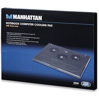 Cooler notebook Manhattan, 3 ventilatoare x 6cm, 2300 rpm, USB, Negru