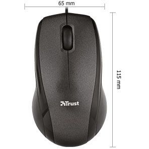Mouse Trust Carve, USB cu fir, optic, Negru