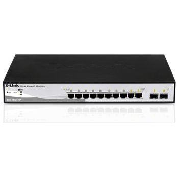 Switch D-Link DGS-1210-10P, 10/100/1000 Mbps x 10 porturi, 2 Combo SFP