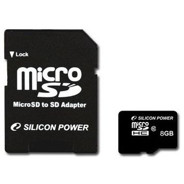 Card memorie Silicon Power Micro SDHC 8GB, Class 10 + adaptor SD