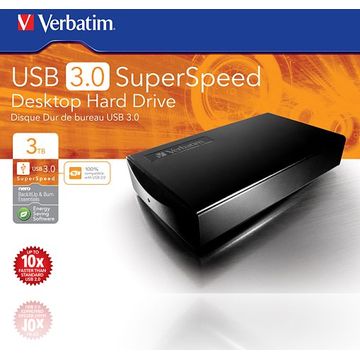 Hard disk extern Verbatim HDD 3.5&quot;,  7200 rpm,  3TB, USB 3.0