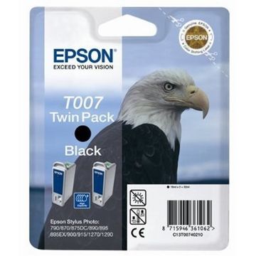 Pachet 2 tonere inkjet negre Epson T007 2x16ml, 2x540 pag