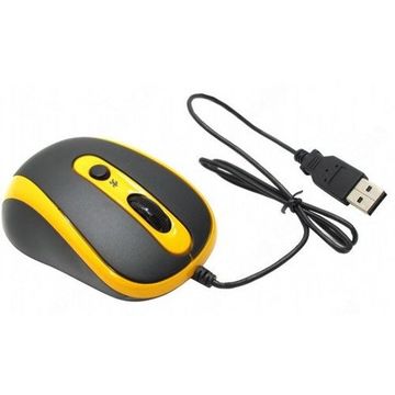 Mouse A4Tech N-250X-3 USB, V Track 1600 DPI, Negru-Galben
