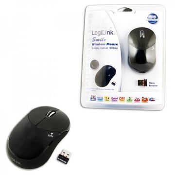 Mouse LogiLink Wireless Smile ID0075 USB, Optic 1000 DPI, Negru