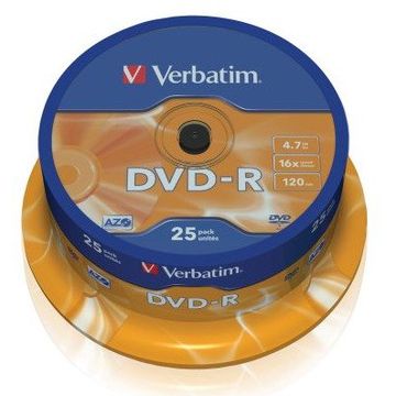 Verbatim DVD-R AZO , 4.7GB, 16X, argintiu, 43522