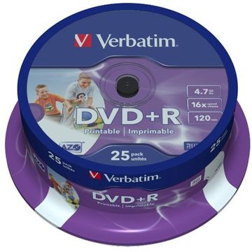 DVD+R imprimabile Verbatim 25 bucati, 16x, 4.7GB