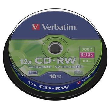 CD-RW Verbatim 10 bucati, 12x, 700MB