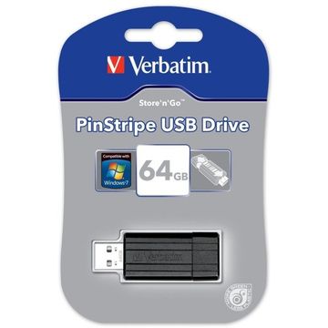 Memorie USB Memorie USB Verbatim PinStripe 64GB, negru