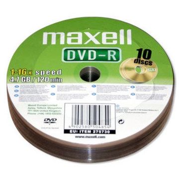 DVD-R Maxell 10 bucati, 16x, 4.7GB