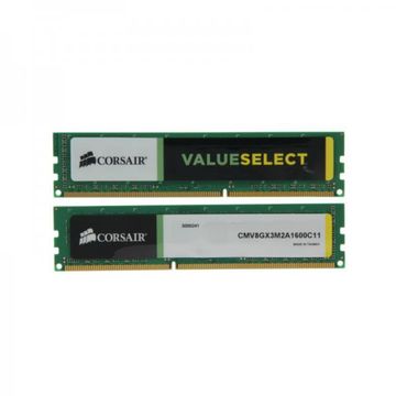Memorie Corsair CMV8GX3M2A1600C11 , Value Select 8GB DDR3 , 1600MHz ,  CL11 ,  Dual Channel Kit
