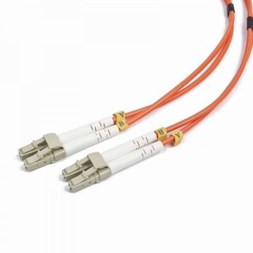 Cablu fibra optica Gembird, duplex multimode, conectori LC-LC, bulk, 2m