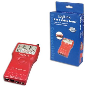 Tester cablu 5-in-1 (RJ-11, RJ-45, BNC, USB, IEEE1394) LogiLink WZ0014