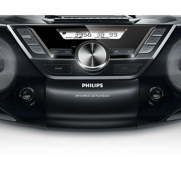 Microsistem audio Philips AZ787/12, USB+ caseta, 12W, negru