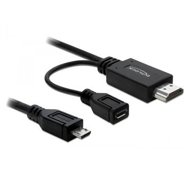 Cablu Delock MHL tata la HDMI de mare viteza tata+USB-micro B mama 1.5 m