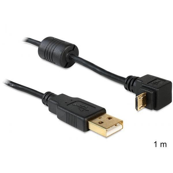 Cablu Delock USB-A tata la USB tata in unghi de 90 de grade sus / jos