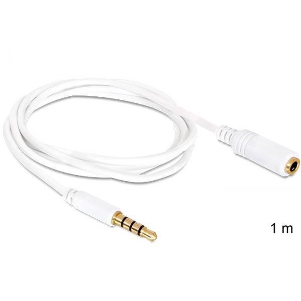 Cablu Audio Stereo Jack 3.5 mm tata/mama IPhone 4 pin 1 m