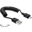 Cablu spiralat Delock USB 2.0-A tata la USB micro-B tata