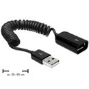 Cablu prelungitor (extensie) spiralat Delock USB 2.0-A tata/mama