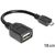 Delock Cablu USB micro-B tata la USB 2.0-A mama OTG flexibil 18 cm