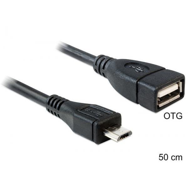 Delock Cablu USB micro-B tata, la USB 2.0-A mama OTG 50 cm