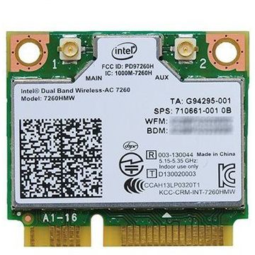 Placa de retea Intel AC 7260, Wireless Dual Band, mini PCI-E