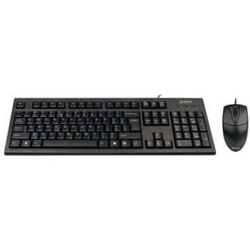 Tastatura A4Tech KR-8520DBU + mouse optic, USB, negru