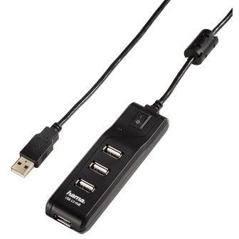 Hub USB Hama 54590, 4 porturi, negru