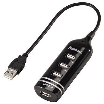 Hub USB Hama 39776, 4 porturi, negru