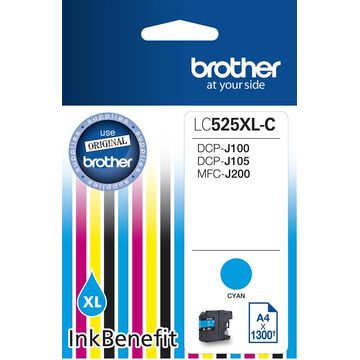 Brother toner inkjet LC525XLC, Cyan, 1300 pag