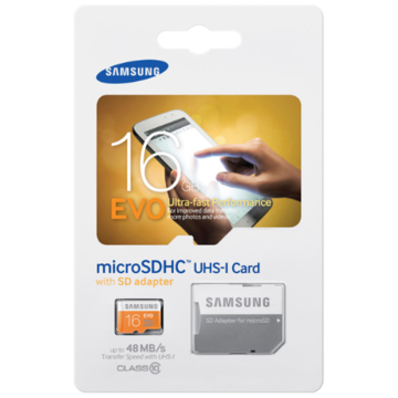 Card memorie Samsung MB-MP16DA/EU, micro SDHC EVO 16GB class 10 + adaptor