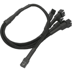 Nanoxia cablu adaptor pentru ventilatoare 1x 3 pini la 4x 3 pini, 60 cm, negru