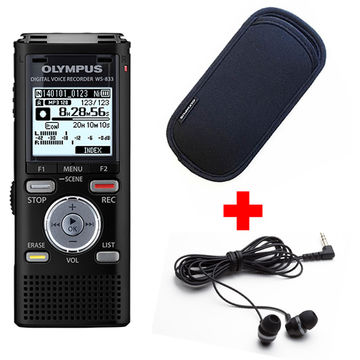 Reportofon Olympus WS-833 8GB, negru + husa + casti