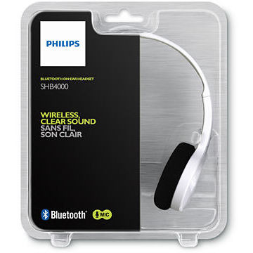 Casti Philips SHB4000WT/10 stereo Bluetooth, albe