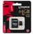 Card memorie Kingston SDCA10/64GB, Micro SDXC 64GB, Class 10 + adaptor SD