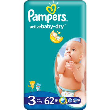 PAMPERS Scutece 3 Active Baby 3 Midi Value Pack 62 buc