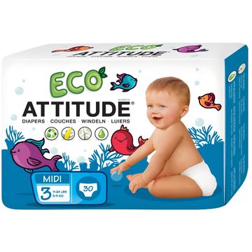 Attitude 16301 scutece ecologice marimea 3 (5-11 Kg), 30 buc