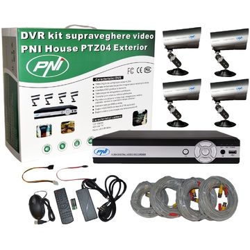 PNI DVR kit supraveghere video House PTZ04 + 4 camere exterior