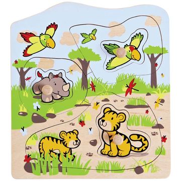 Hape Puzzle de infipt animale din safari