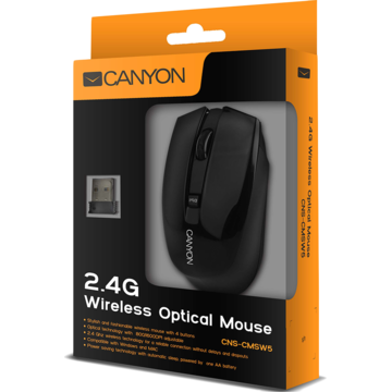 Mouse Canyon CNS-CMSW5B, optic wireless, 1280dpi, negru